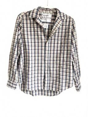 Frank & Eileen | Long Sleeve Button Up Shirt Blue Pink White Very Soft Size XS